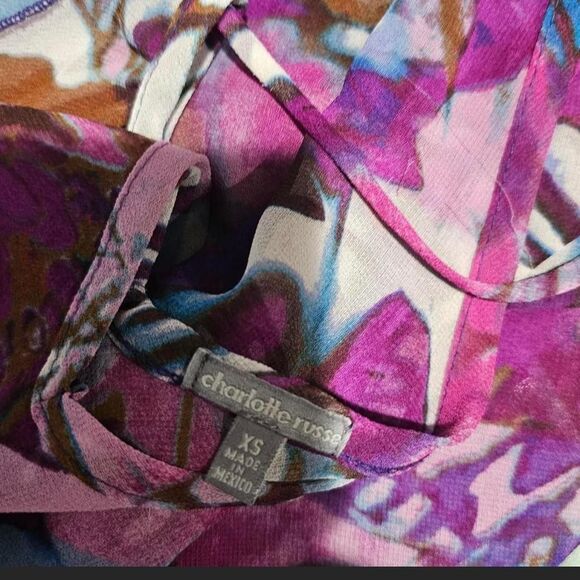 Vintage y2k Charlotte Russe butterfly fairy whimsigoth chiffon blouse - Picture 3 of 3